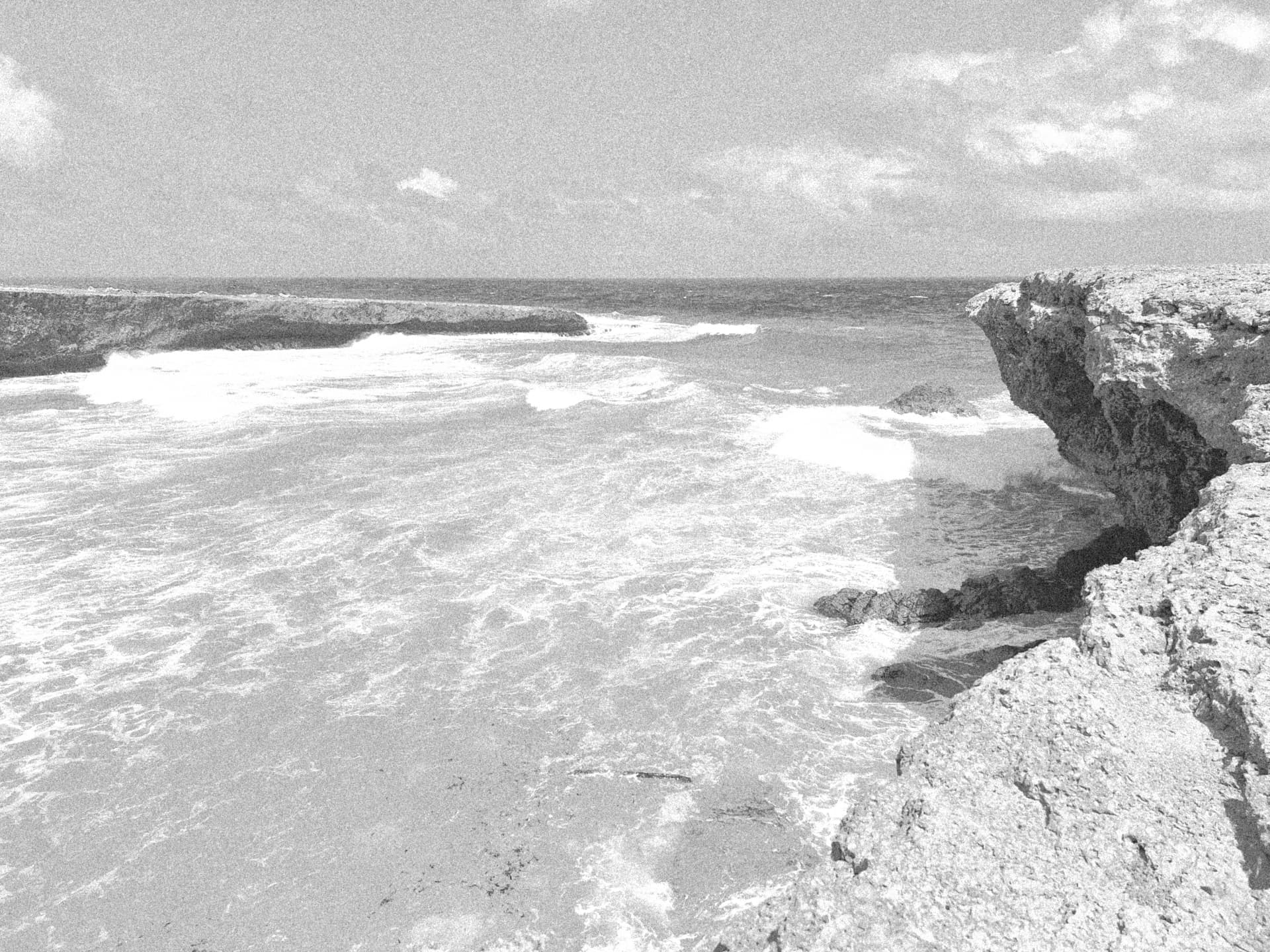 Limestone shelf meeting open water